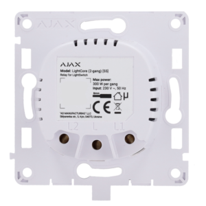 AJAX AJ-LIGHTCORE-2G - Relé para interruptor de luz inteligente doble Inalámbrico 868 MHz