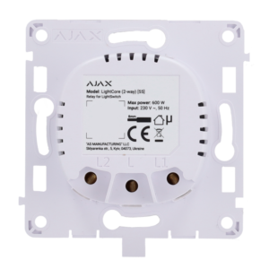 AJAX AJ-LIGHTCORE-2W - Relé para interruptor de luz conmutable Inalámbrico 868 MHz Jeweller